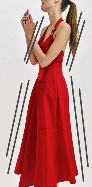 Vestido Rojo Zara Halter