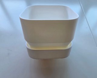 Maceta cuadrada con plato