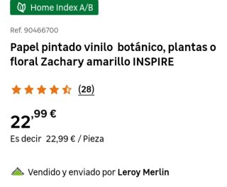 Rollo papel pintado botánico vinilo
