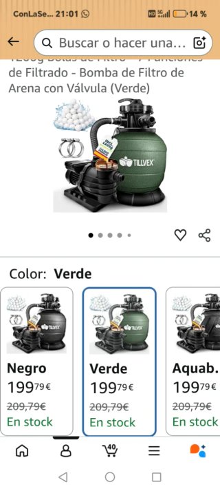 Depuradora TILLVEX Verde y Negra