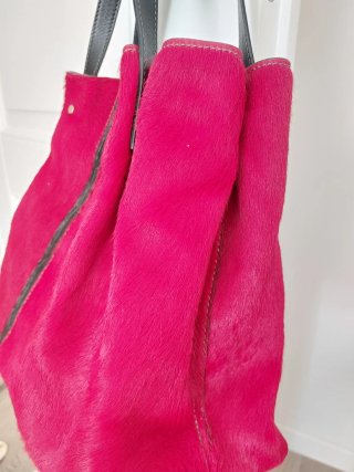 Borsa rossa in pelo