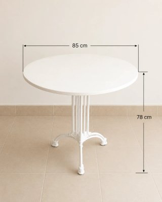 Mesa redonda blanca pie metalico