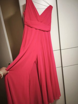Vestido largo fiesta rosa talla única