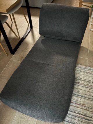 Sillón cama gris tela