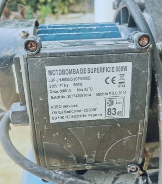 Motobomba de agua 600W