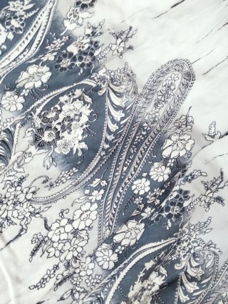 Vestito copricostume bianco e blu in viscosa