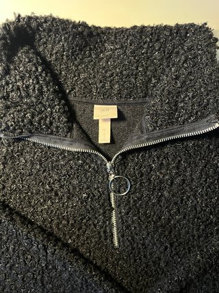 Jersey H&M Negro Peluche Cremallera