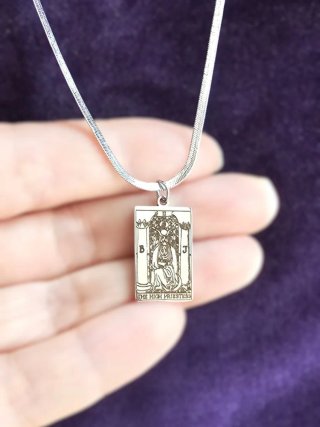 Colar Tarot "A Sacerdotisa" aço inoxidável