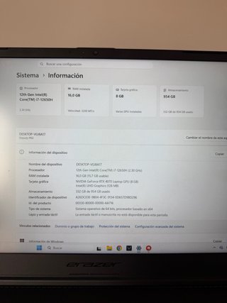 Portatil P60 i7-12650H RTX 4070 8Gb 1Tb nvm 16 RAM