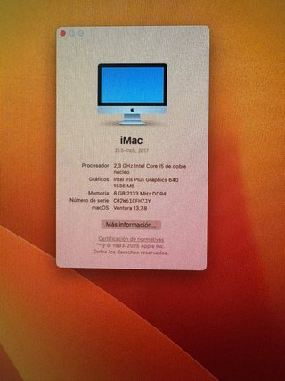 iMac 21.5 2017 Intel Core i5 8GB RAM