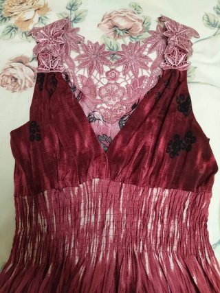 Vestido largo verano bordado espalda mallorquin
