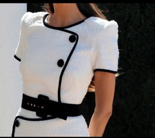 Vestido Rocio Osorno Negro y Blanco