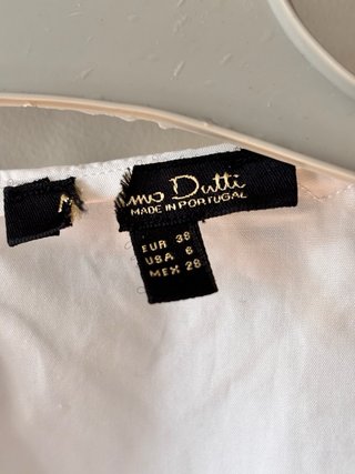 Blusa Massimo Dutti Blanca Encaje Talla 38