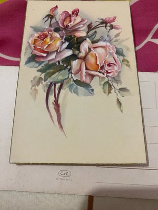 Lote 5 Postales Vintage Flores