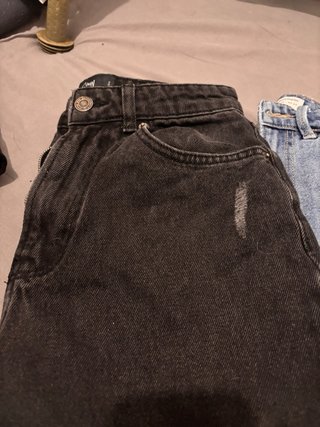 Pantalones Jeans Chica Talla 36 Negros2, blanco 1