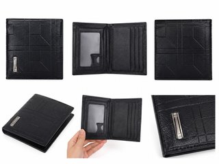 Cartera Billetera Negra Compartimentos Tarjetas