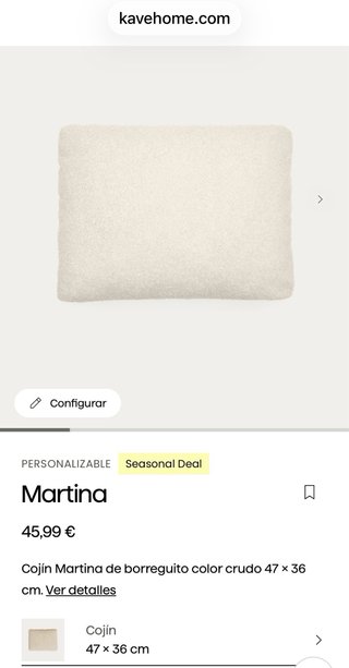 4 Cojínes Kave Home Martina Beige