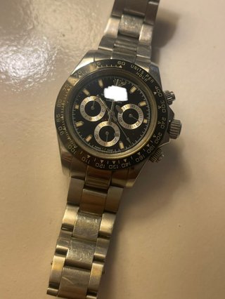 Reloj Hombre Negro y Plateado