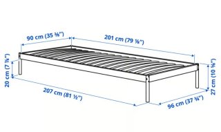 Cama Ikea metálica blanca