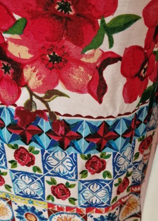 Camiseta Larga / Túnica Desigual Estampado Floral