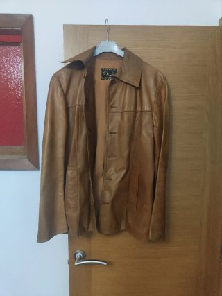Cazadora Cuero Vintage Mujer Talla M