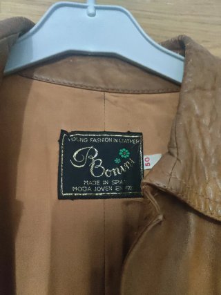 Cazadora Cuero Vintage Mujer Talla M