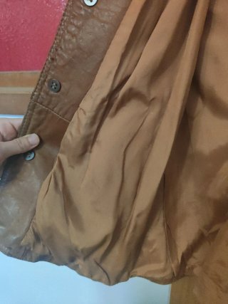 Cazadora Cuero Vintage Mujer Talla M