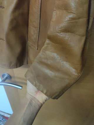 Cazadora Cuero Vintage Mujer Talla M