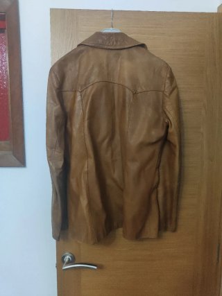 Cazadora Cuero Vintage Mujer Talla M