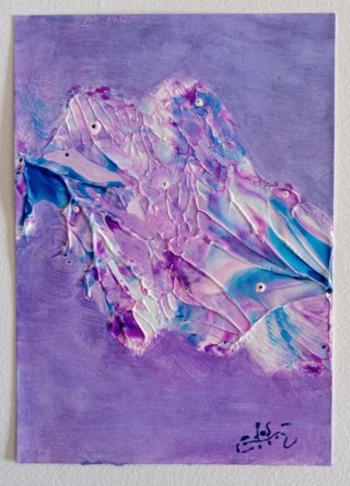 Arte original abstracto púrpura y azul