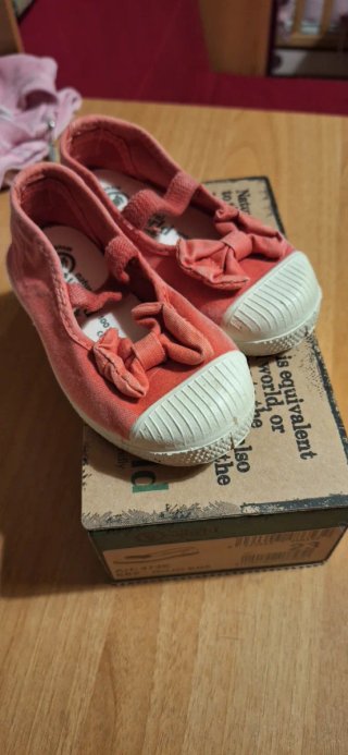 Ballerine rosse in tela Natural World bambina