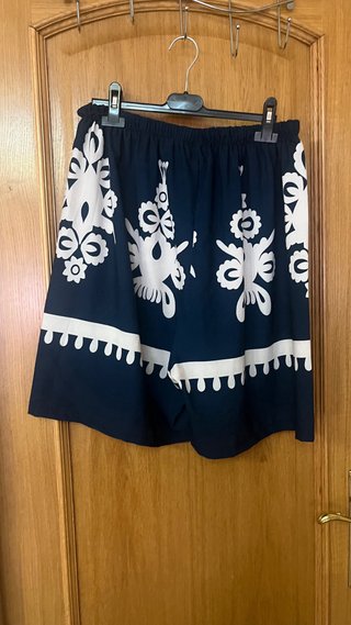 Conjunto blusón y pantalón azul y blanco