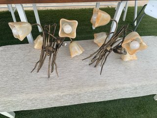 Lámparas forja con tulipas de cristal