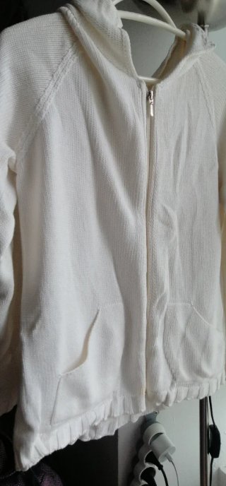 Chaqueta Lana Blanca Cremallera