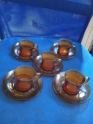 Juego 5 Tazas Café Duralex Ámbar