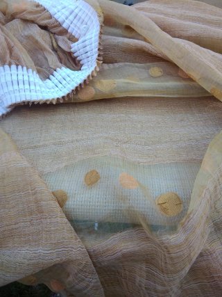 2 Cortinas Chiffon Douradas 3.50x2.40