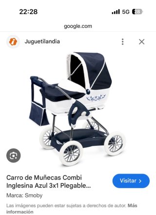 Passeggino per bambole Smoby Inglesina Blu