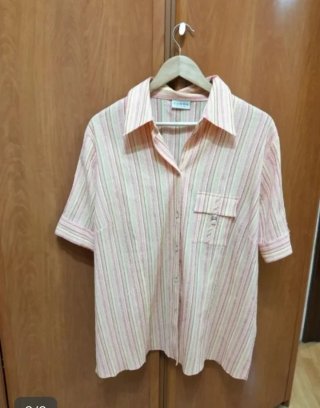 Blusa de manga corta de Canda, talla 54 ( 7XL)