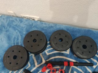 Mancuernas ajustables 2 en 1 + barra 15 kg