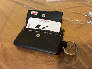 Monedero piel Moto GP con llavero negro/rojo