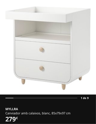 Cómoda cambiador bebé blanca de Ikea