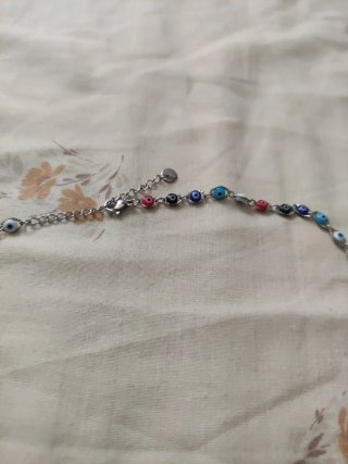 Collana con occhi portafortuna colorati argentato
