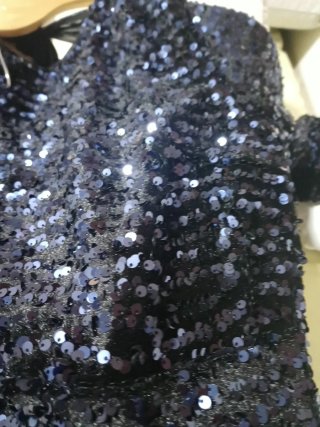 Vestido de fiesta lentejuelas azul marino