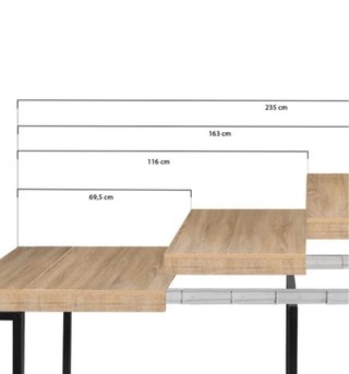 Mesa Comedor Industrial Extensible Madera Metal