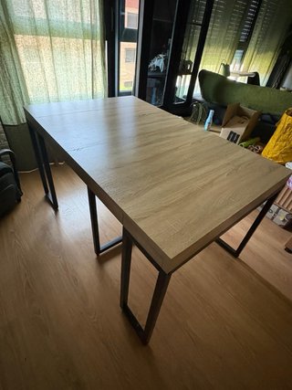 Mesa Comedor Industrial Extensible Madera Metal