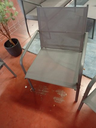 2 Sillas Jardín/Terraza/Balcón Grises
