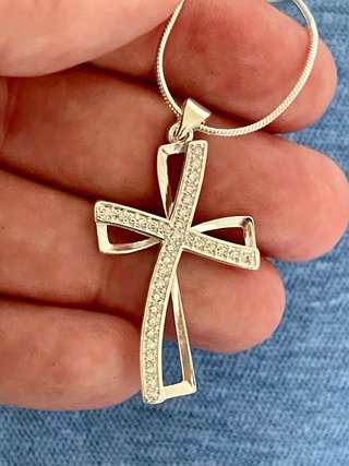 Colgante Cruz Plata 925 Circonitas
