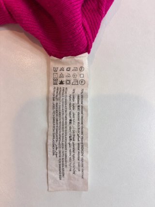 Pull&Bear jersey punto fucsia cuello redondo EU L
