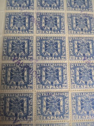 38 Sellos Telégrafos España 1940 Edifil 84