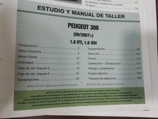 PEUGEOT 308 1.6 VTI HDI FAP MANUAL DE REPARACION